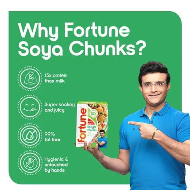 Fortune Soya Chunks - 15x More Protein Than Milk, 200 g Carton-4.webp
